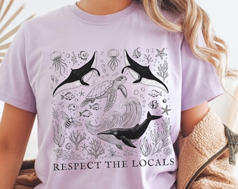 Respect The Locals, National Park Shirt, Camping Shirt, Camper Gift, Forest Animal Shirt, Sardine Shirt, Trout Fishing Shirt, Fishing Lover