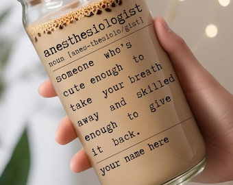 Personalized Anesthesiologist Iced Coffee Sipper Cup, 16oz