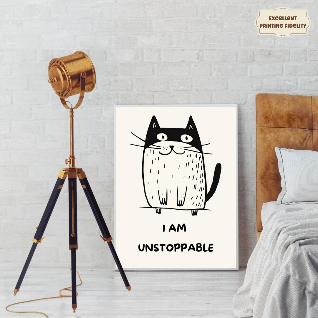 Positive Affirmation Poster | Motivational Cat Art Print - Etsy