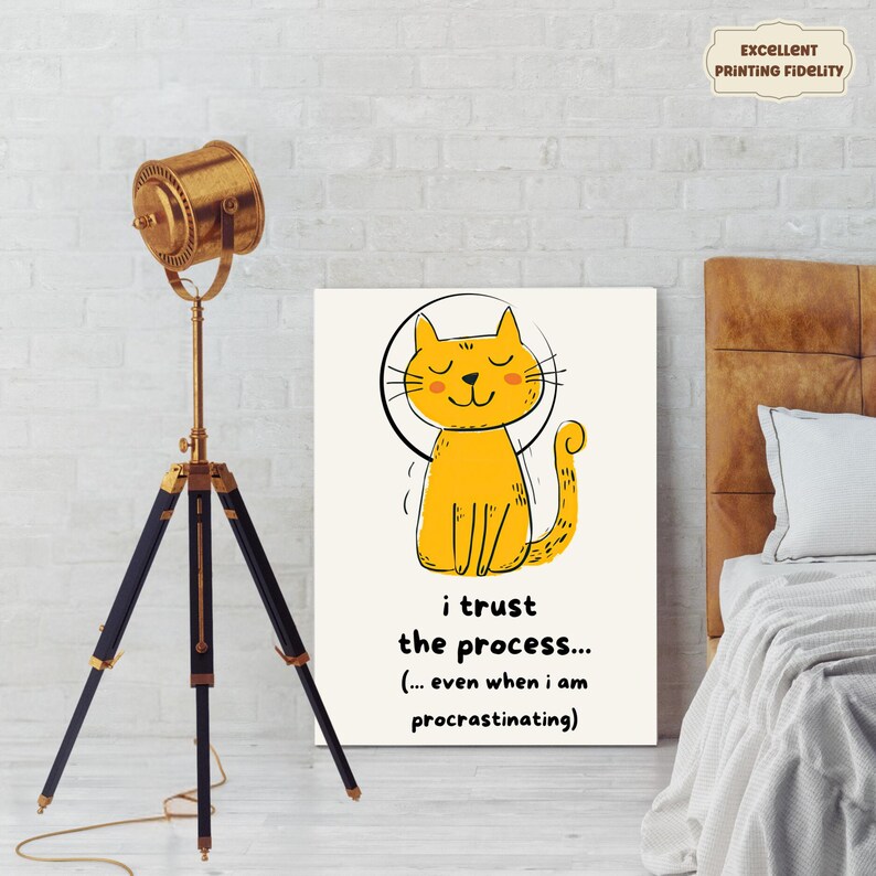 Positive Affirmation Poster, Funny Cat Art Print, Office Decor - Etsy