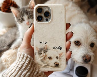 Catful phone case custom iphone case custom cat portrait, Aesthetic trending phonecase cat phone case, Monogram phone case, Anime lover gift