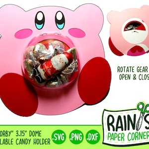 Korby Refillable Dome Candy Holder SVG File - svg dxf and png - 3.15&quot; candy dome holder - Party favor nerdy candy holder