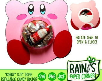 Korby Refillable Dome Candy Holder SVG File - svg dxf y png - 3.15 "candy dome holder - Party favor nerdy candy holder