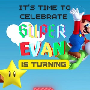 Vídeo de convite do Super Mario, Vídeo de convite de aniversário do Super Mario, Vídeo de convite do Super Mario, Vídeo animado do Super Mario, Vídeo convite