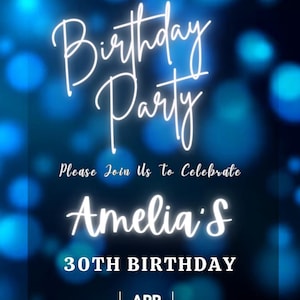 Convite de festa de aniversário, convite de aniversário móvel, convite animado de aniversário personalizado, convite de aniversário, convite de aniversário