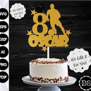 Fußball Cake Topper SVG, Fußball Cake Topper SVG, benutzerdefinierte Name und Alter, Junge Fußball Geburtstagsparty, Fußballer SVG, Fußball Geburtstag Thema