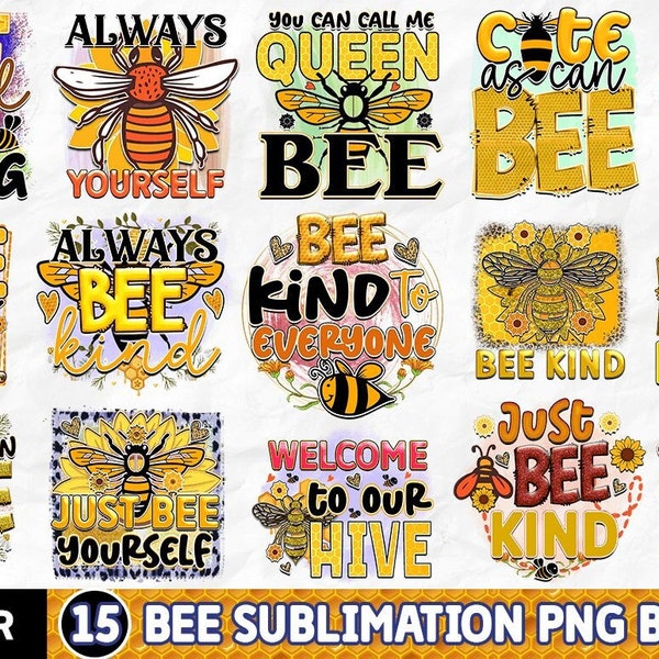 Honey Bee clip art, sublimation designs, Bee kind Honey Bee sublimation, Bee Designs Download, oney Bee sublimation, PNG , Bee Clipcart