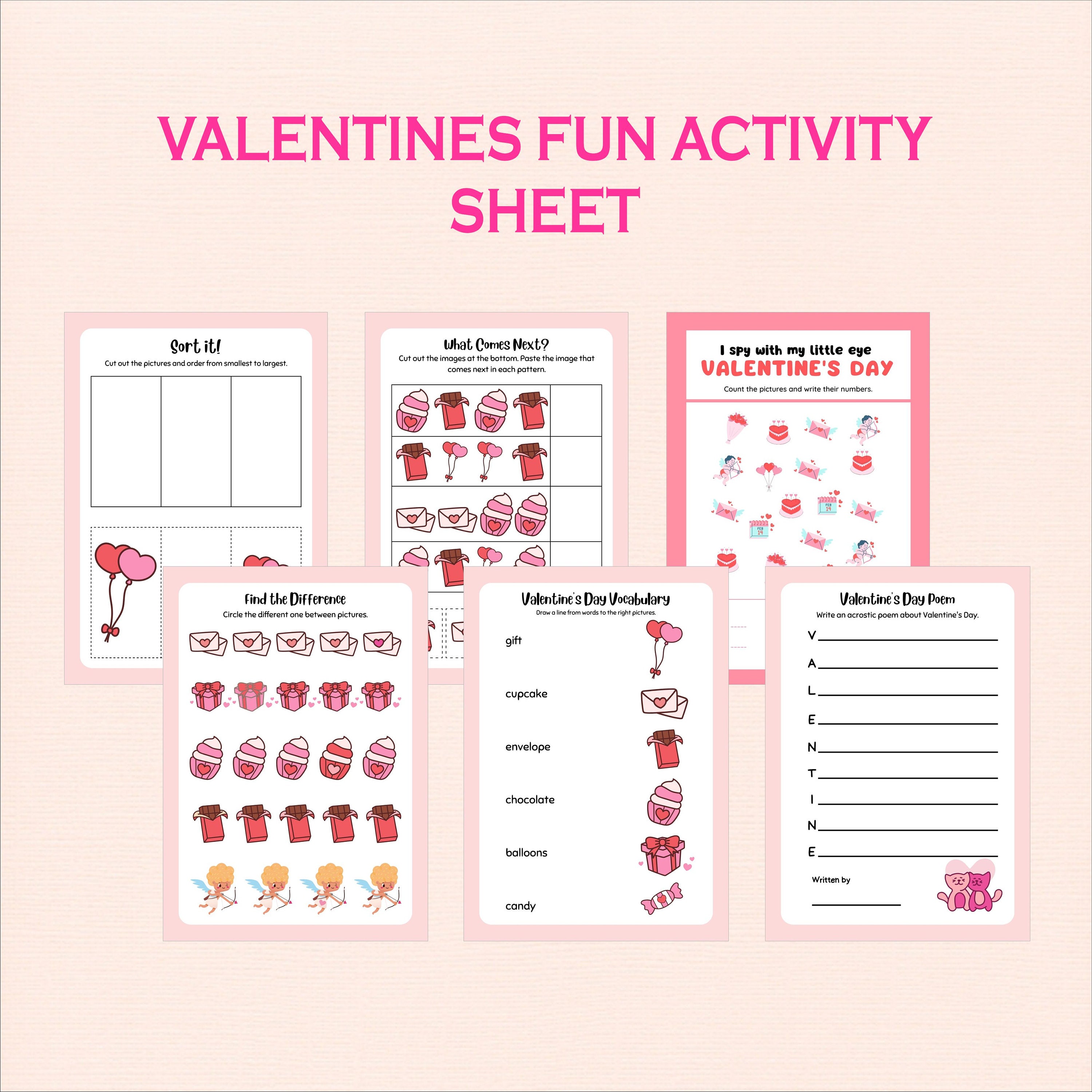 Valentines Activity Printable, Valentines Party Games, Valentines ...