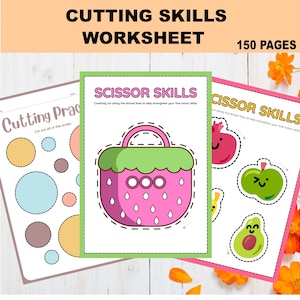 145+ Pages | Scissor Skills | Cutting Practice | Preschool Worksheets | Preschool Printables | Scissor Skills Printable | Scissor Practice