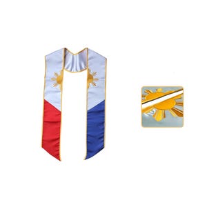 Philippinische bestickte Schärpe mit Nationalflaggenrand Philippinen Stola
