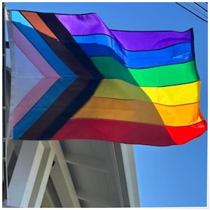3 x 5 Ft Pride Flag Outdoor Heavy Duty Nylon 210D Sewn Stripes Pride Flags Lasting Progress Pride Flag House Decoration Lgbtq Flag
