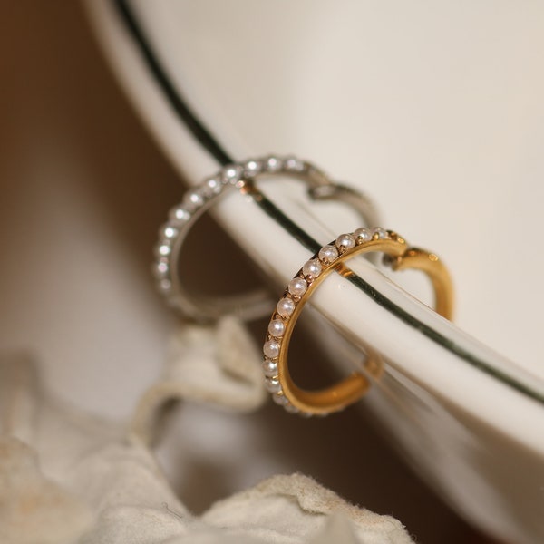 Pendiente de cartílago de 16G, aro de acero quirúrgico 316L, perlas Daith Helix, pendientes de caracol, joyería de tabique, anillos de nariz, anillo de segmento con bisagras