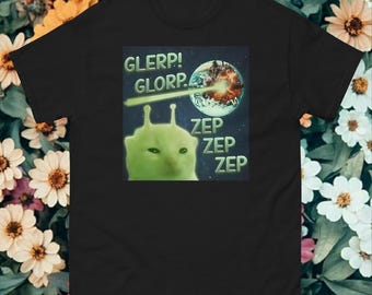 Alien Cat Meme Graphic Tee, Planet Destruction Shirt