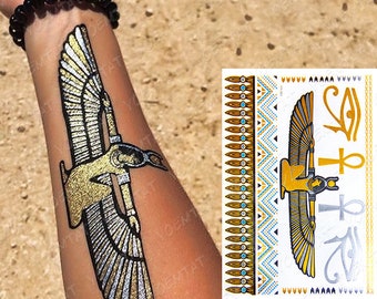 Medaille antiek Dek de tafel Gold egypt tattoo - Etsy België