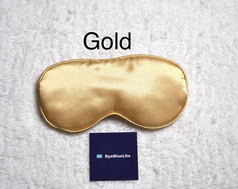 Silk Sleep Mask Gold Color by ByeBlueLite