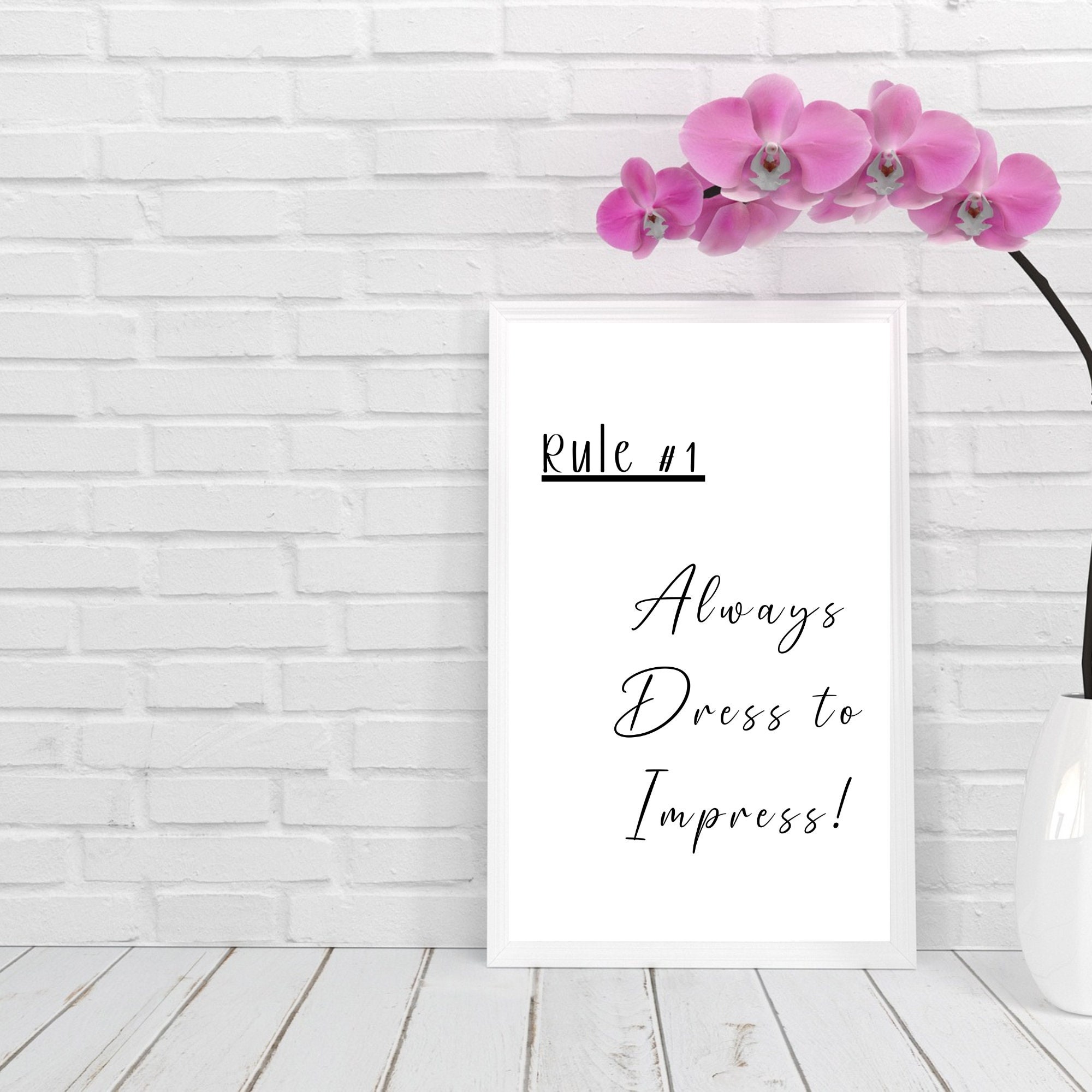 Rule 1 Dress to Impress Printable Quotes Room Sign Bedroom -  Portugal