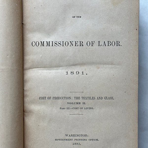 Seventh Annual Report by the Commissioner of Labor 1891