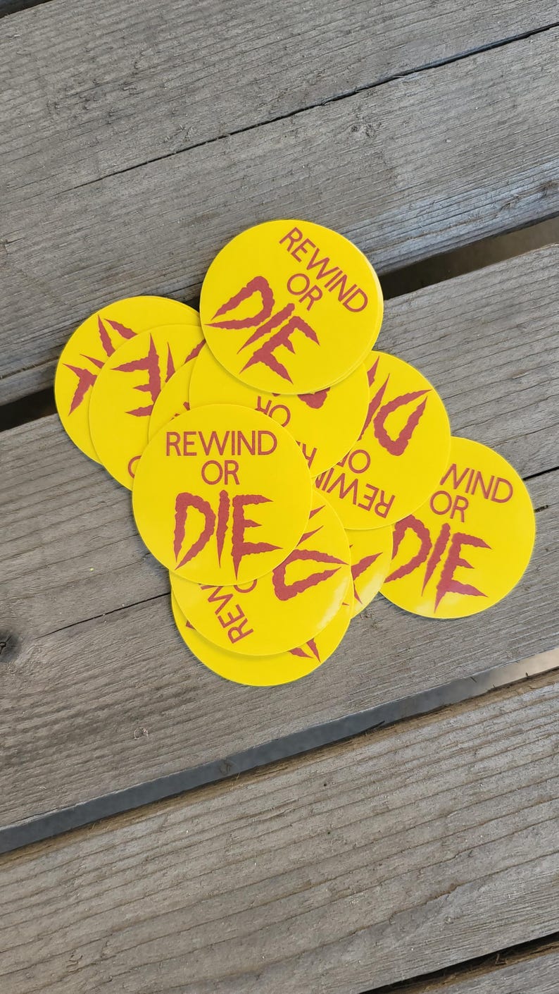 Rewind Lettering VHS Die Cut Decals Rewind or Die - Etsy