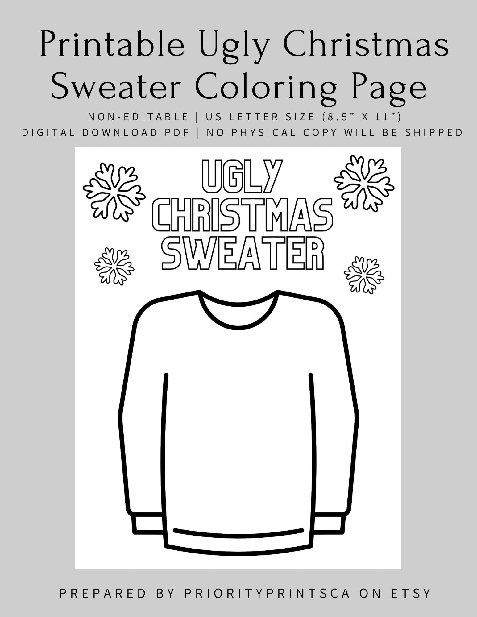 Ugly Christmas Sweater Coloring Page Colouring Page Christmas Sweater ...