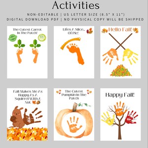 Fall Handprint Art For Children,DIY  Printable, PDF digital download for Preschoolers, Toddlers, Young Kids | Fun Fall/Halloween Activities