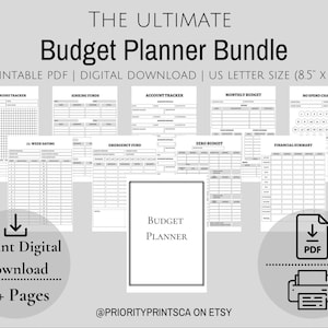The Ultimate Budget Planner Bundle Pdf Digital Download 49 Pages Etsy
