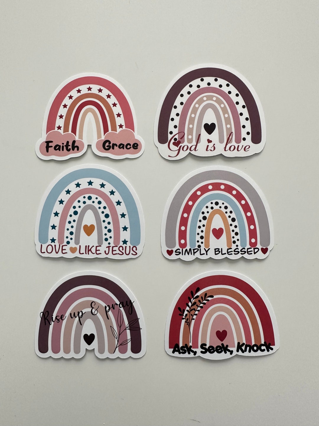 Rainbow Christian Sticker Set /faith, Christian, God, Bible Study ...
