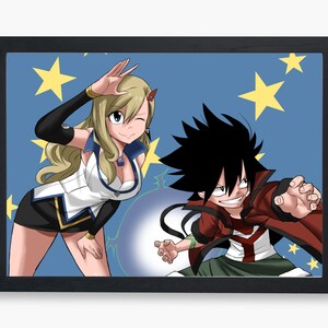 Poster FAIRY TAIL Groupe Team Manga Anime Wall Art - A4 (21x29,7cm)