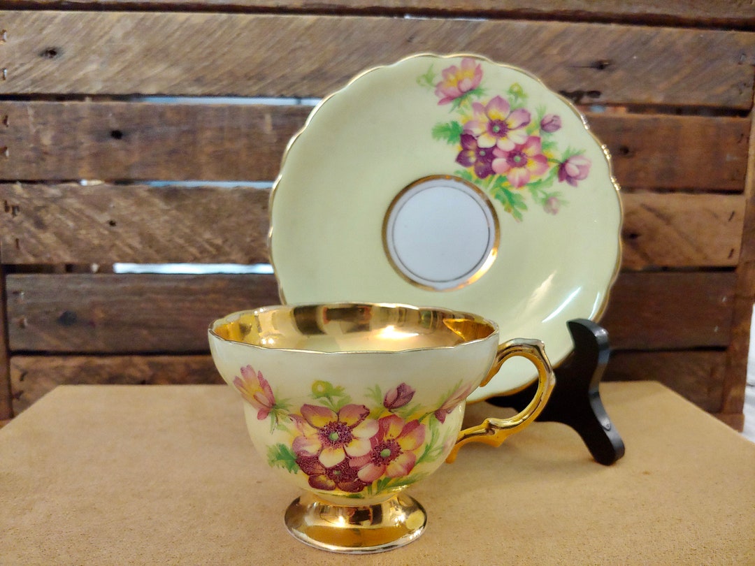 1950s ROSINA Fine Bone China Tea Cup and Saucer YELLOW and Etsy