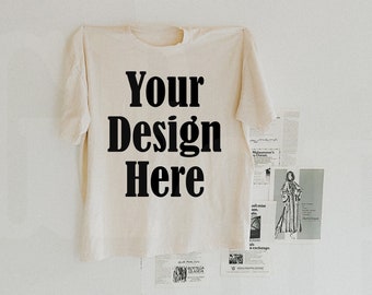 Comfort Colors C1717 Ivory Mockup - Spring Summer Mockup - Lifestyle Mockup - Trendy y2k Western Mock - Cowgirl mockup - Hanging mockup