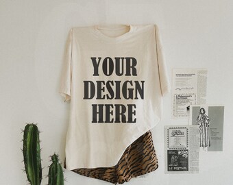 Comfort Colors C1717 Ivory Mockup - Spring Summer Mockup - Lifestyle Mockup - Trendy y2k Western Mock - Cowgirl mockup - Hanging mockup