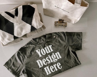 Comfort Colors C1717 Pepper Mockup - Spring summer Mockup - Lifestyle Oversized Shirt Mockup - Trendy y2k Aesthetic Mock