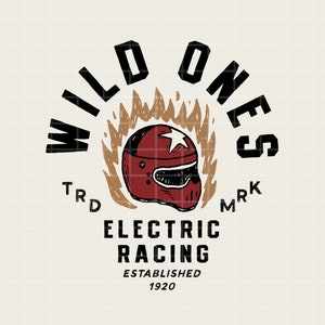 Wild Ones Racing PNG Grunge Edgy Design File, POD Sublimation Design, Trendy Aesthetic Power Design File image 1