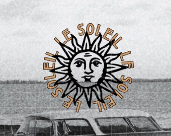 Le Soleil PNG Bohemian Design File, POD Sublimation Design, Trendy Summer Design File