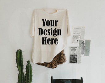 Comfort Colors C1717 Ivory Mockup - Spring Summer Mockup - Lifestyle Mockup - Trendy y2k Western Mock - Cowgirl mockup - Hanging mockup