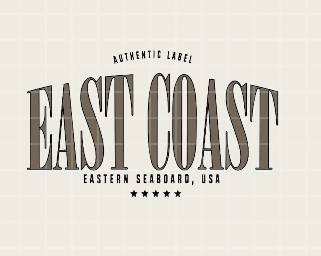 East Coast Vintage Inspired PNG Grunge Edgy Design File, POD ...