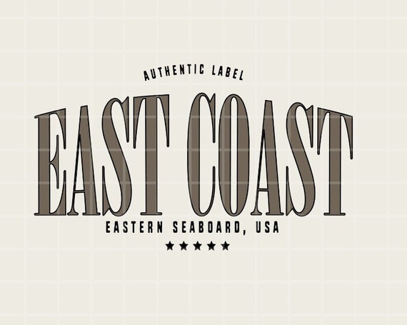 East Coast Vintage Inspired PNG Grunge Edgy Design File, POD Sublimation Design, Trendy Aesthetic Power Design File