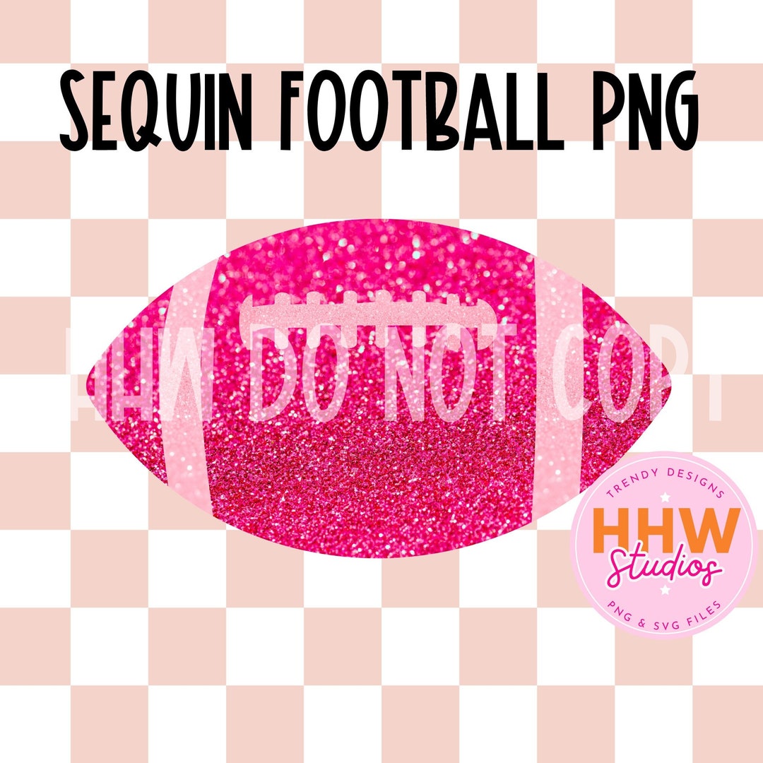 Pink Faux Sequin Glitter Football PNG Design Glitter Hand Drawn Digital