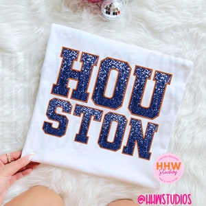 Mascotte ricamata finta con paillettes finte Houston, mascotte con paillettes finte Houston, png di football delle scuole superiori, png con paillettes di baseball di Houston, Houston TX