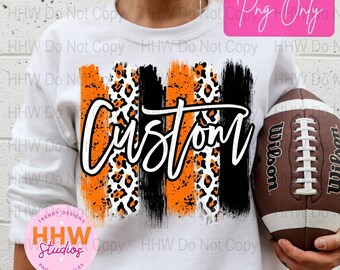 Mascota escolar personalizada Camisetas de equipo de espíritu escolar Espíritu escolar personalizado, Naranja y negro Fútbol de secundaria Mascota de equipo personalizada PNG NO AI