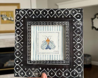HAND DRAWN Watercolor Painting “ Snouted tiger moths” , Wall decor