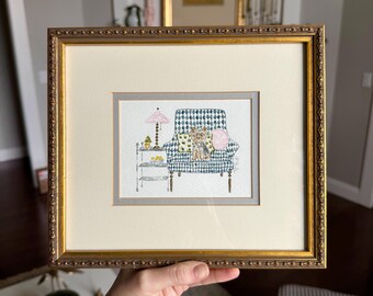 HAND DRAWN Watercolor Pet Art “ Yorkshire Terrier”, Wall decor, Pet portrait