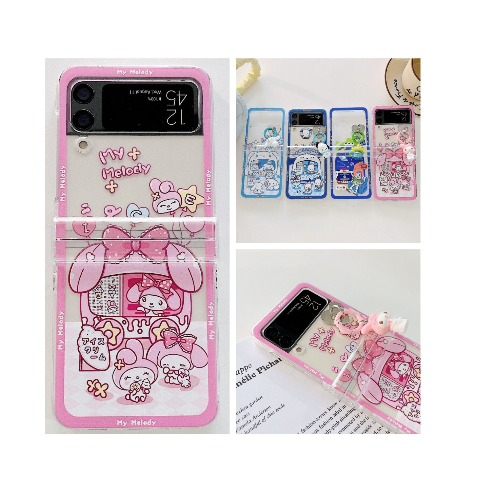 phone cover For SAMSUNG GALAXY Z Flip3 Flip 4 flip5 CASE holder cartoon  cute NEW