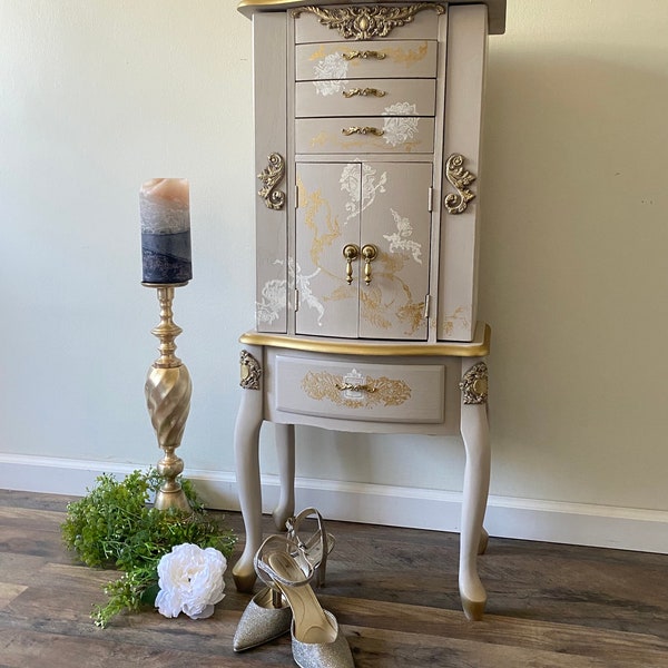 SOLD Do not PURCHASE This is only an example of my work French Provincial Jewelry Armoire