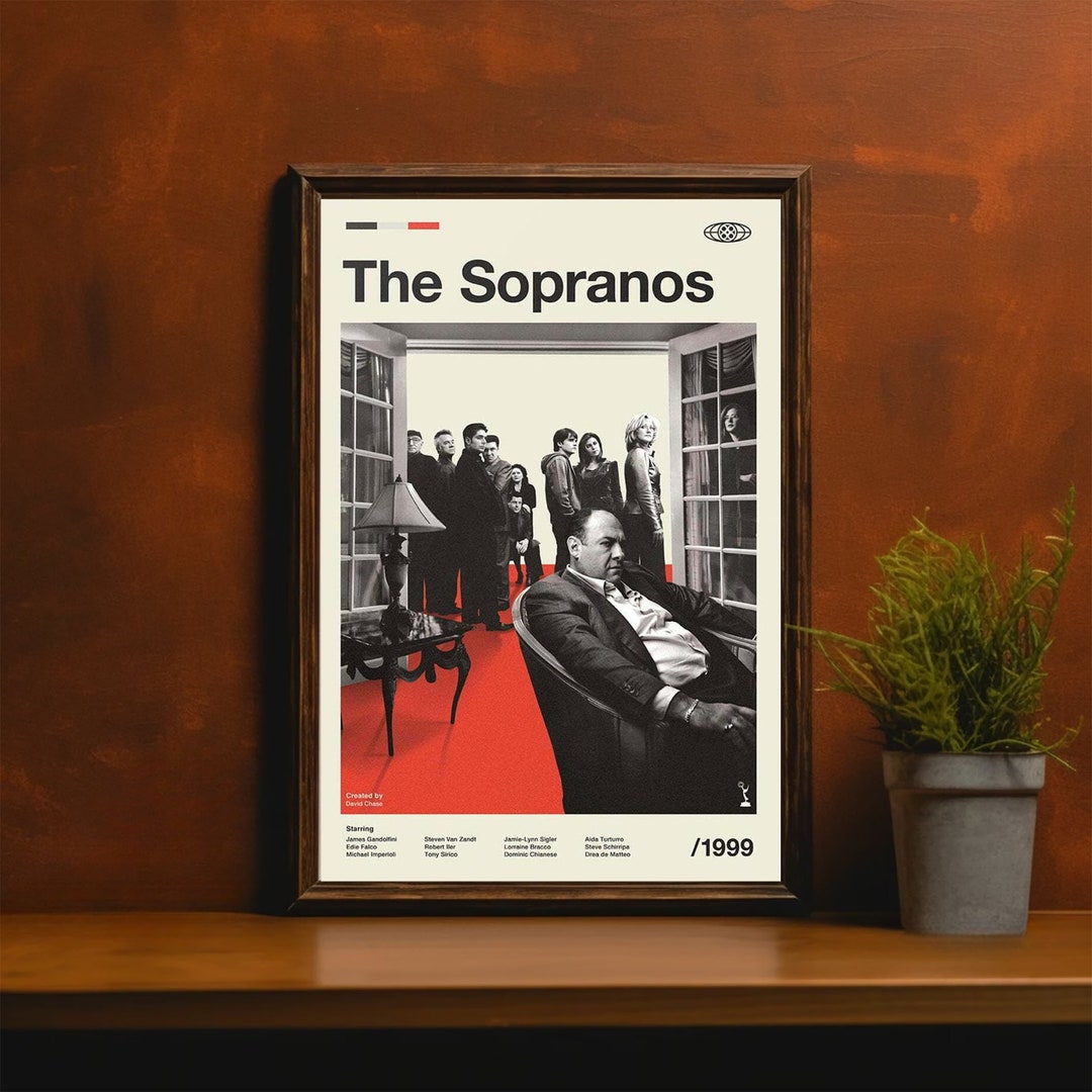 The Sopranos Poster Mid Century Modern Movie Poster TV Etsy