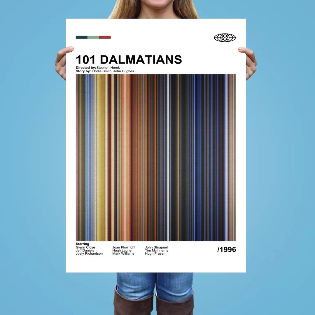 101 Dalmatians Poster Barcode Movie Art Vintage Vertical - Etsy
