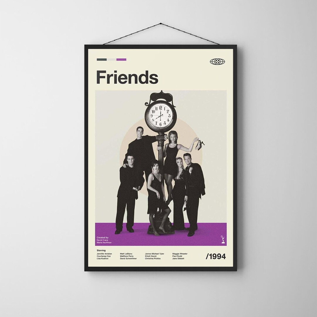 Friends Poster Mid Century Modern Movie Poster TV Series Etsy
