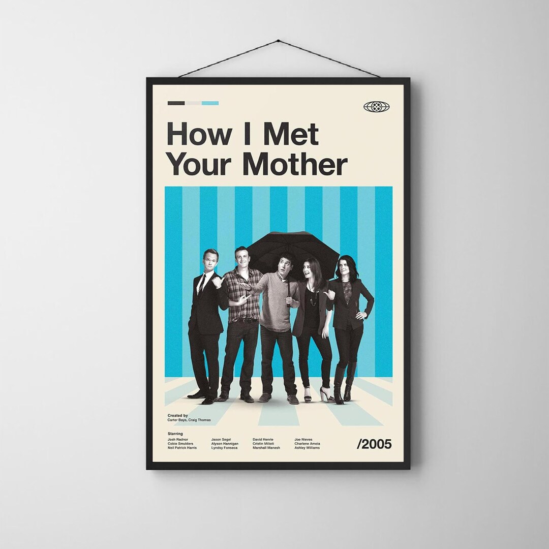 How I Met Your Mother Poster Mid Century Modern Movie Poster Etsy