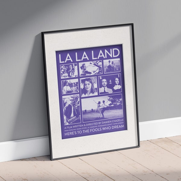 Cartel de La La Land, cartel de película vertical vintage, colgantes de pared retro, decoración de sala de cine