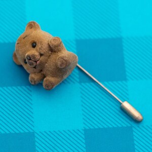 Vintage Brown Adorable Teddy Bear Stick Pin - Z16