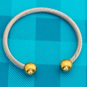 Vintage Silber Twist Spiral Manschetten Armband 18 cm - Z19